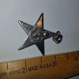 Om pendant genuine amethyst .925 sterling